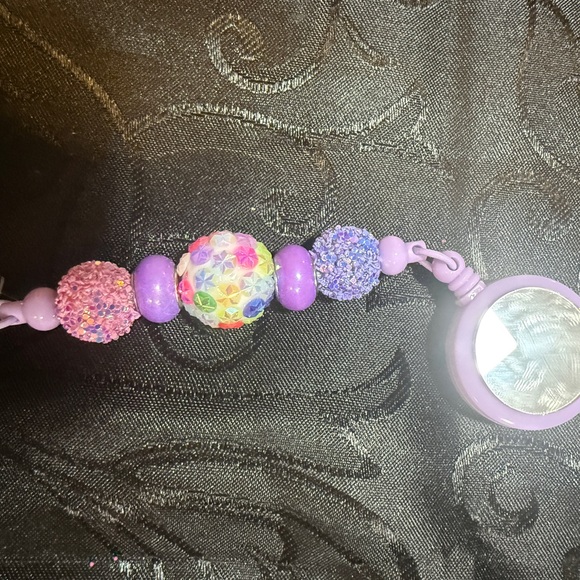 Vibrant Purple and Multicolor Beaded Badge Holder - Picture 5 of 5